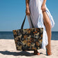 Beach Bag for Women Cheetah Print Beach Tote Bag Waterproof Sandproof Large Bags with Zipper Big Capacity for Travel