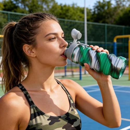 Reusable BPA Free Foldable Silicone Water Bottles for Kids