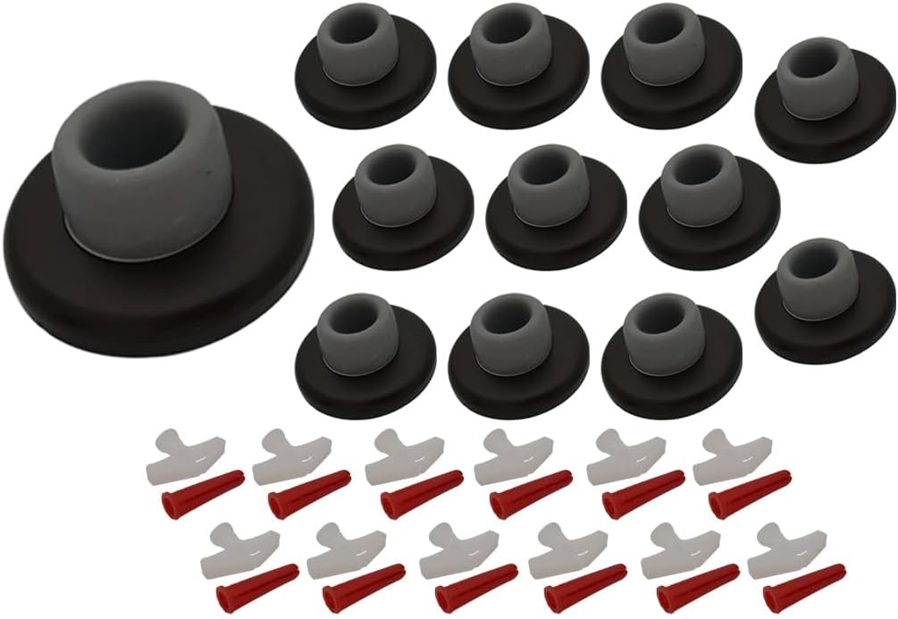 QCAA Stainless Steel Wall Mount Concave Door Stop, 2-1/2" Diameter, ORB Oil Rubbed Bronze, 12 Pack