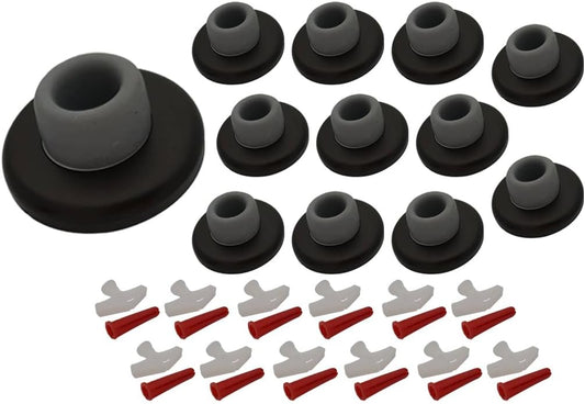 QCAA Stainless Steel Wall Mount Concave Door Stop, 2-1/2" Diameter, ORB Oil Rubbed Bronze, 12 Pack