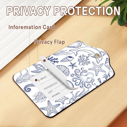 2 Pcs Ocean Sea Fish Luggage Tags for Suitcase (2 Count)