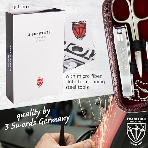 Brand Quality 8 piece Manicure Pedicure Grooming kit Set for Professional Nail Care with Synthetic Leather case Burgundy