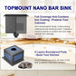 13x15x9 inch Drop in Bar Sink Gunmetal Black 18 Gauge T304 Stainless Steel