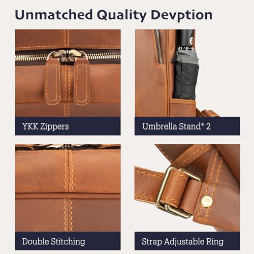 Leather Backpack for Men 15.6" Laptop Backpack 100% Madagascar top