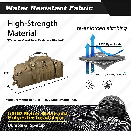 3 In 1 Tactical 30L Military Backpack Travel Duffle Bag for Weekender Gym Workout Deployment