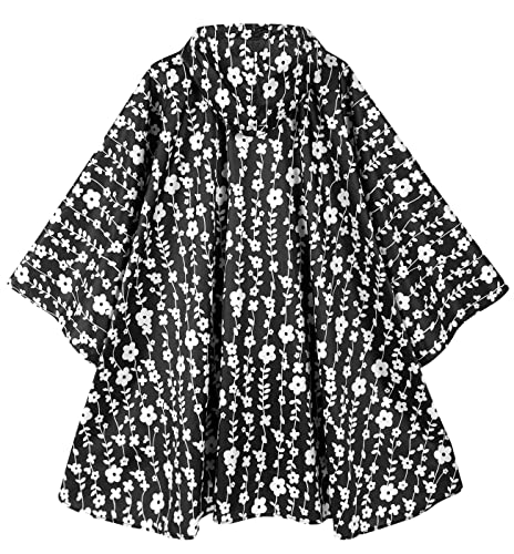 Rain Poncho Jacket Coat Hooded Zipper Style for Women
