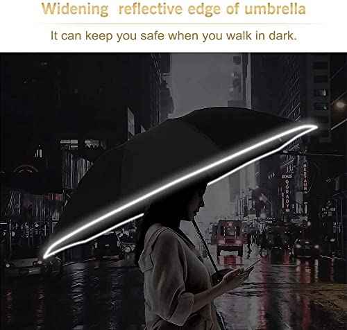 Inverted Umbrella Large Windproof Umbrellas for Rain Sun Travel Umbrella Compact with Reflective Stripe