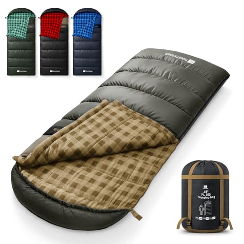 Cotton Flannel XXL Cold Weather Sleeping Bags for Adults Big and Tall