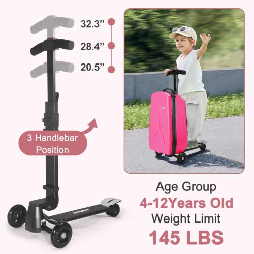 Scooter Suitcase for Kids Detachable & Foldable Carry On Suitcase