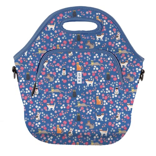 LunchTote Zippered Bag Insulated Neoprene Caddy (Purr-fection / X-Large 6.5 Quart Lunch Tote)