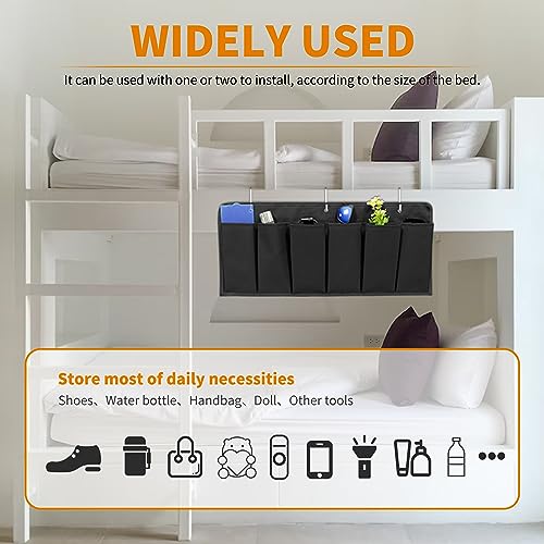 6‑Large‑Pocket RV Bedside Hanging Organizer with Sturdy Hooks
