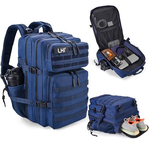 Military Tactical Backpack for Men and Women 45L Army 3 Days Assault Pack Bag Large Rucksack with Shoe Compartment
