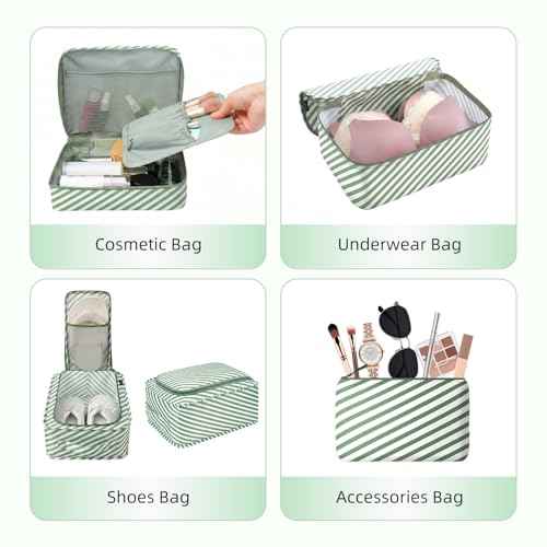 8 Set Packing Cubes Luggage Packing Organizers for Travel Accessories