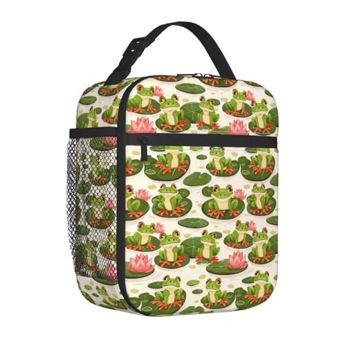 Frog Insulated Lunch Box for Women Men Frog Lunch Bag for Travel