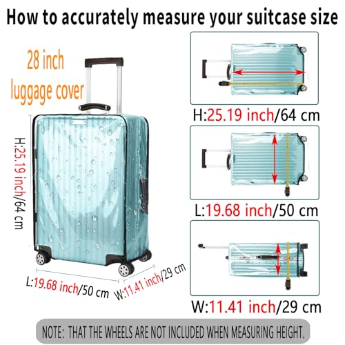 28 Inch Waterproof Clear Suitcase Cover