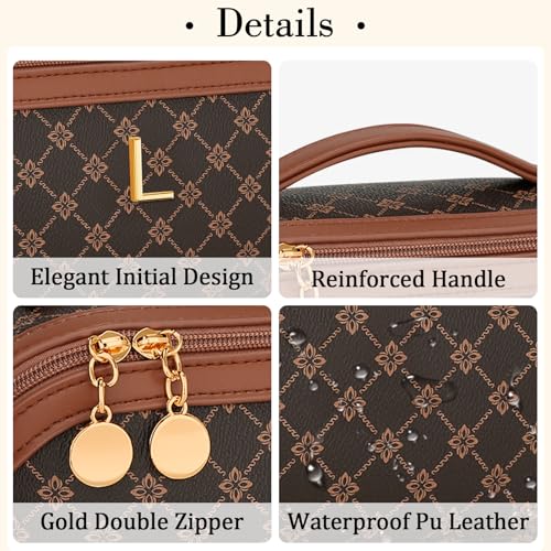 Initial Makeup Bag Personalized Gift for Women Teen Girls