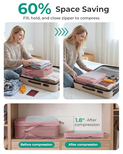 6 Set Compression Packing Cubes for Travel (6 Count)