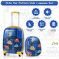 Kids Luggage 12" Toddler Backpack & 18" Travel Suitcase with Wheels (2 Count)