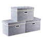 Collapsible Storage Boxes with Lids Fabric Decorative Storage Bins Cubes Organizer Containers Baskets with Cover Handles Divider for Bedroom Closet Living Room 14.9x9.8x9.8 Inch 3 Pack (3 Count)