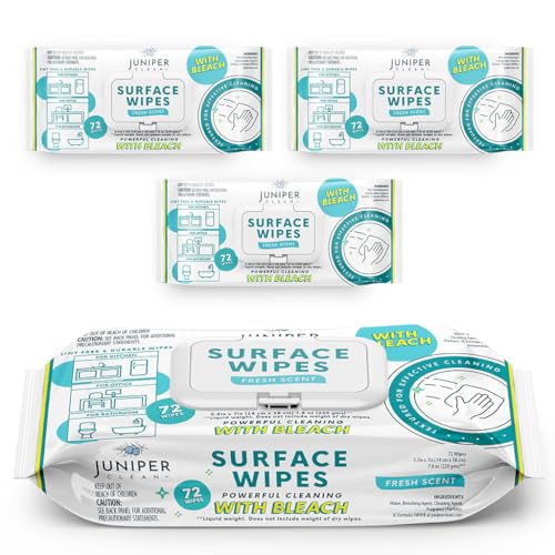 3 Pack Surface Cleaning Wipes with Bleach (216 Count)