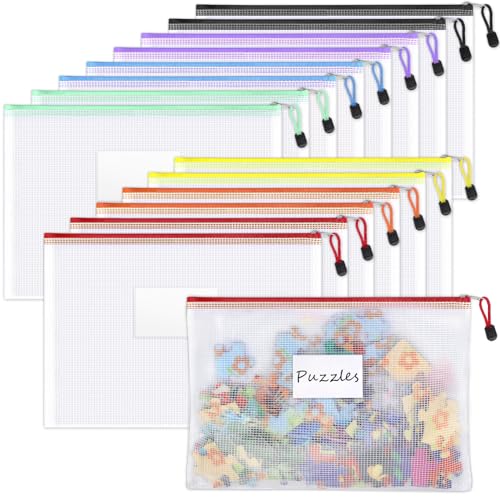 14 Pack Mesh Zipper Pouch Bags (14 Count)