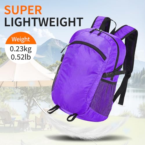 Small Hiking Backpack 15L Travel Lightweight Hiking Packable Daypack Water