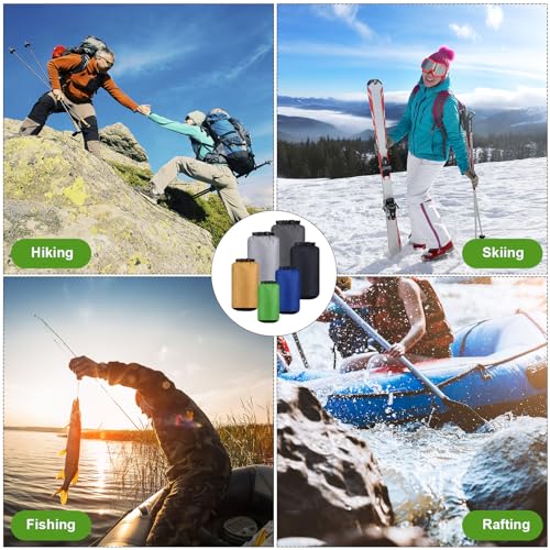 6 Pcs Waterproof Dry Bag Set for Kayaking & Camping (6 Count)