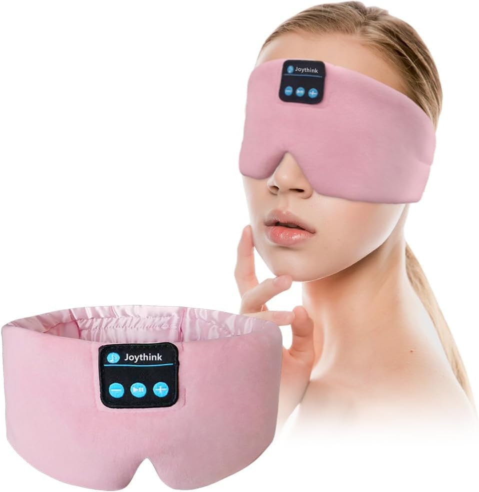 Sleep Headphones Bluetooth Sleep Mask Silk Kids Children Headband Earphones Bluetooth Eye Mask for Sleeping On Side Blackout Soft Sleep Earphones Music Eye Cover