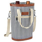 2 Bottle Wine Bag Carrier Insulated Leakproof Wine Cooler Navy Stripes (2 Count)