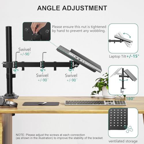 Adjustable Laptop Desk Mount for 17 inch Notebook or 32 inch Screen