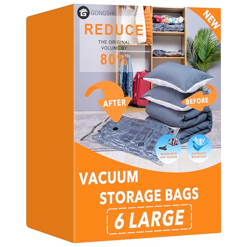 Vacuum Storage Bags for Clothing (6 Count)