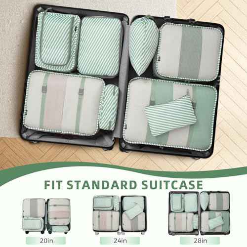 8 Set Packing Cubes Luggage Packing Organizers for Travel Accessories