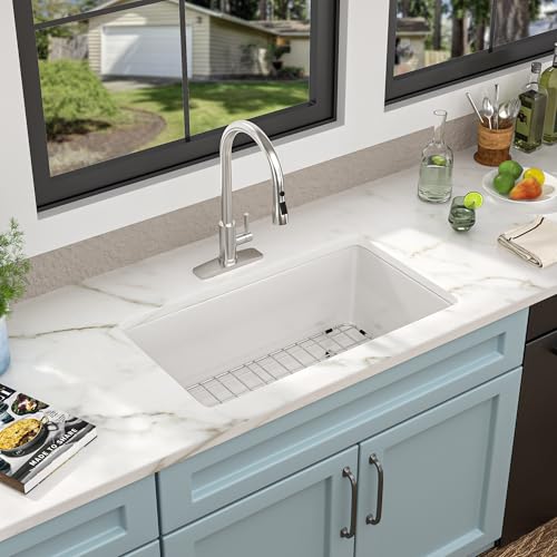 30 White Undermount Sink