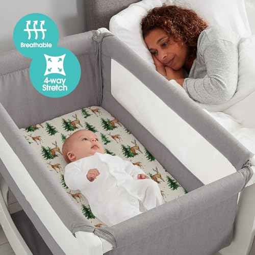 Stretch Fitted Bassinet Sheet Set BROLEX 2 Pack Cradle Sheets for Bassinet Pad (2 Count)