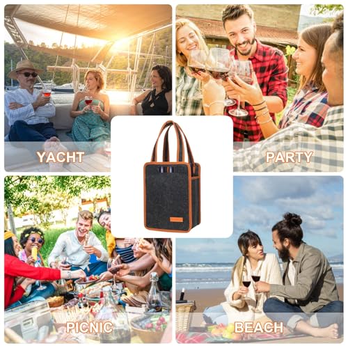 6 Bottle Wine Carrier Tote Bag (2 Count)