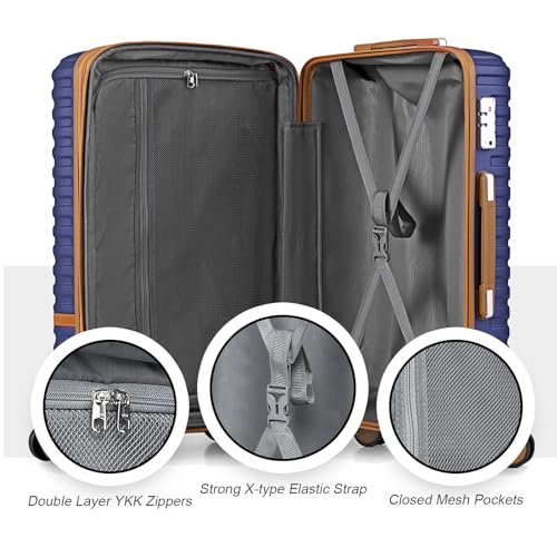 Luggage Set 3 Piece Suitcase Sets with Spinner Wheel (6 Count)