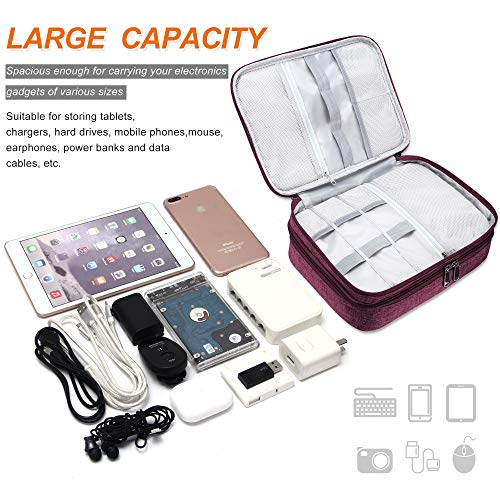 Electronic Bag Travel Cable Accessories Bag Waterproof Double Layer Electronics Organizer Portable Storage Case for Cable