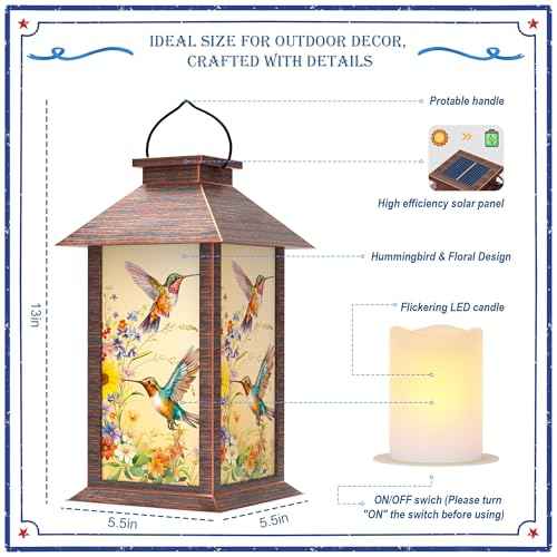 Hummingbird Solar Lanterns Outdoor Waterproof