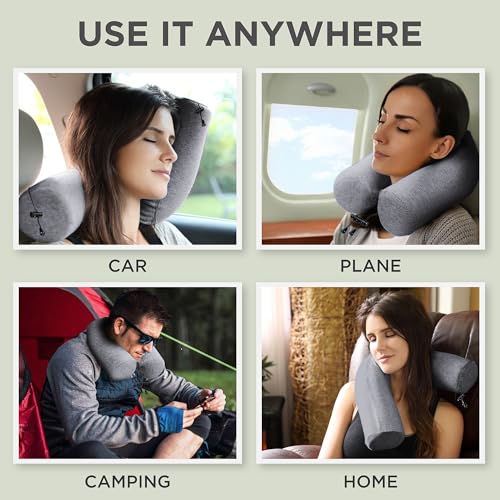 Twist Memory Foam Travel Pillow for Airplanes