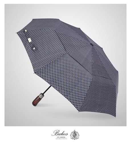 Folding Umbrella Real Wood Handle Pimlico Navy Bronze
