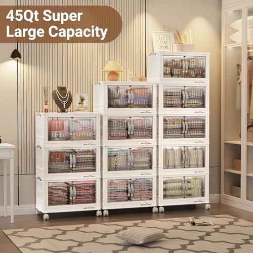 180Qt Stackable Storage Bins with Lid (4 Count)