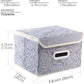 PRANDOM Collapsible Storage Boxes with Lids Fabric Decorative Storage Bins Cubes Organizer Containers Baskets with Cover Handles Divider for Bedroom Closet Living Room 9.8x7.9x6.7 Inch 3 Pack