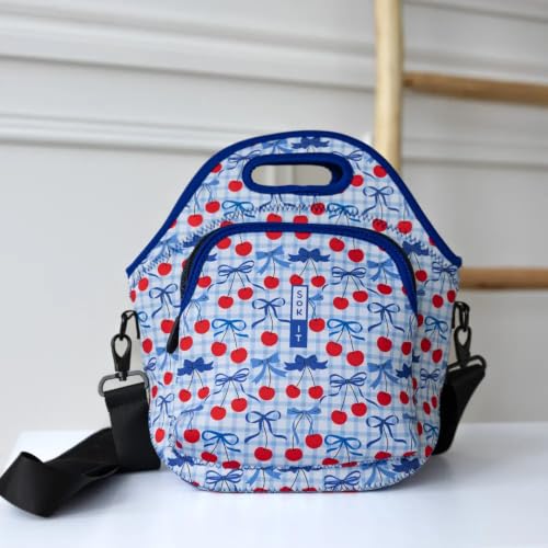 LunchTote Zippered Bag Insulated Neoprene Caddy (Cherry Picked / X-Large 6.5 Quart Lunch Tote)