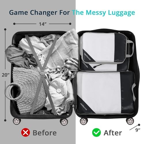 6 Set Compression Packing Cubes for Travel (6 Count)