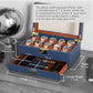 10 Slot Watch Box in Leather with Valet Drawer