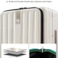 24 Inch Checked Luggage PC Hard Case Luggage Top Opening Aluminum Frame Travel Luggage Suitcases with Wheels for Woman Men