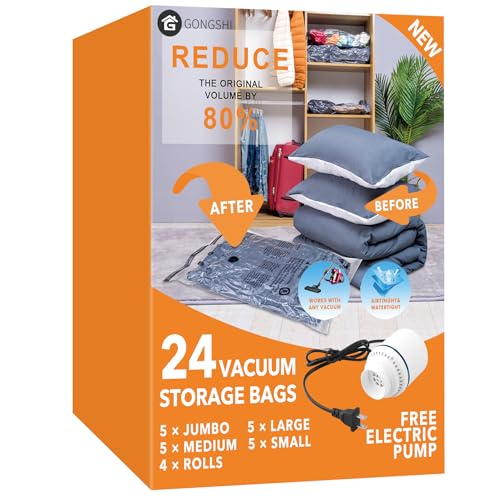 Vacuum Seal Bags for Clothing Travel & Home Storage (24 Count)
