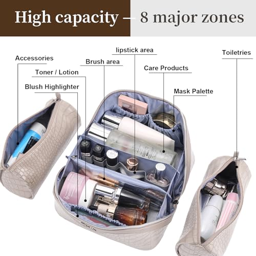 Travel Makeup Bag Cosmetic Bags for Women (3 Count)