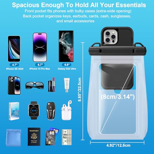 2 Pack Large Waterproof Phone Pouch