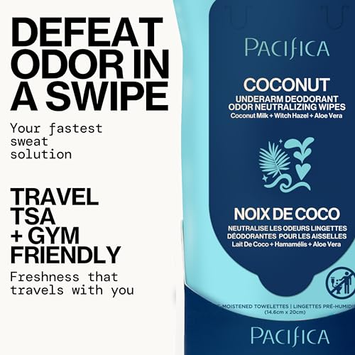 Beauty Coconut Milk & Essential Oils Underarm Deodorant Wipes (30 Count)